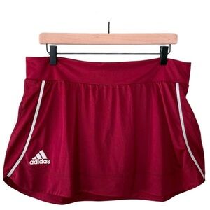 NWT Adidas Utility‎ Skort Skirt Shorts Tennis Pickleball Burgundy Red Large